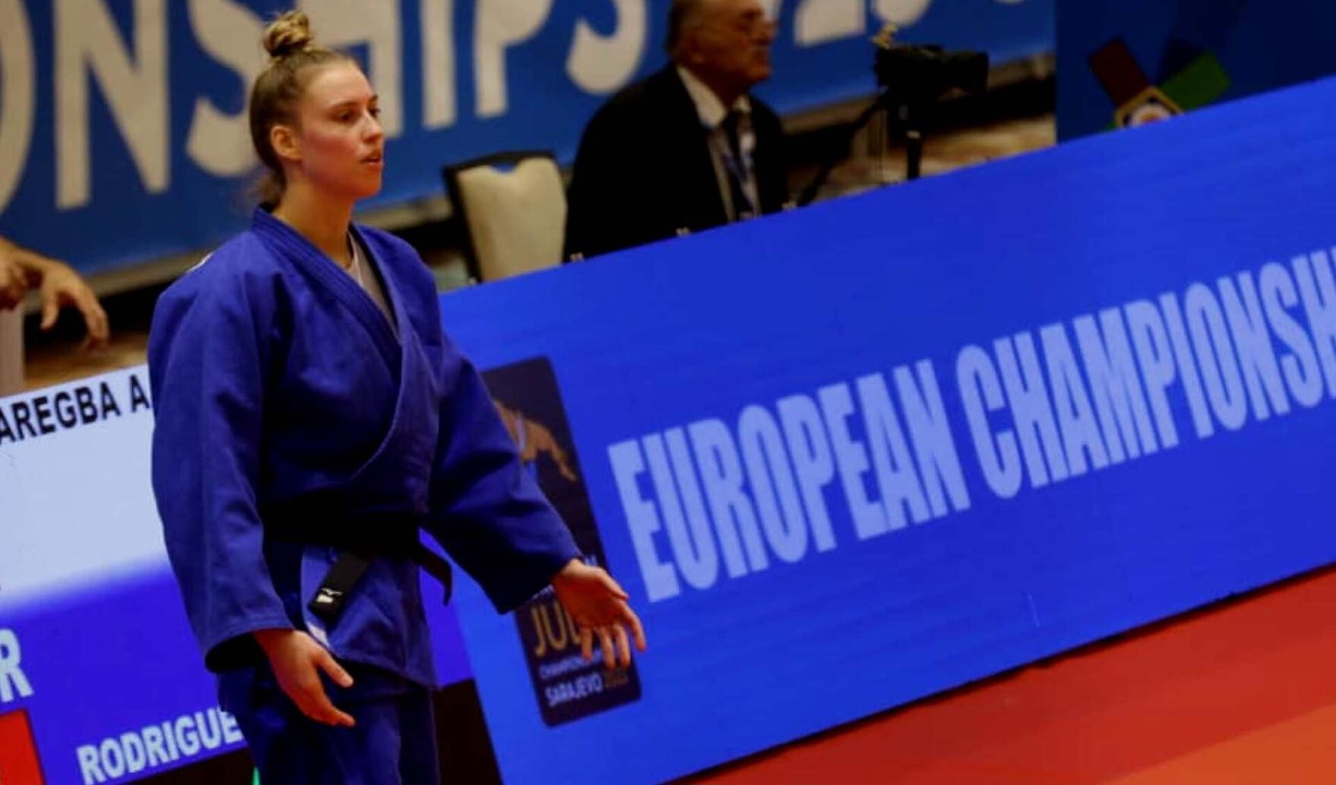 "Kom maar op", straalt judoka Christina Heck uit op het Europees Kampioenschap voor Onder-23. 