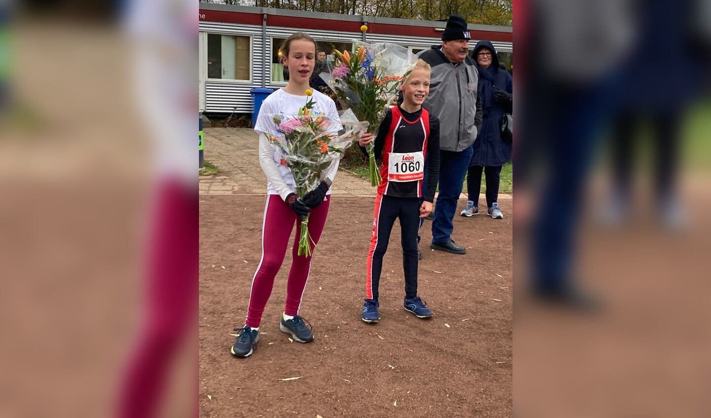 Tobias Limonard en Lenthe van Ewijk (snelste jongen en meisje op de 1500 meter) 