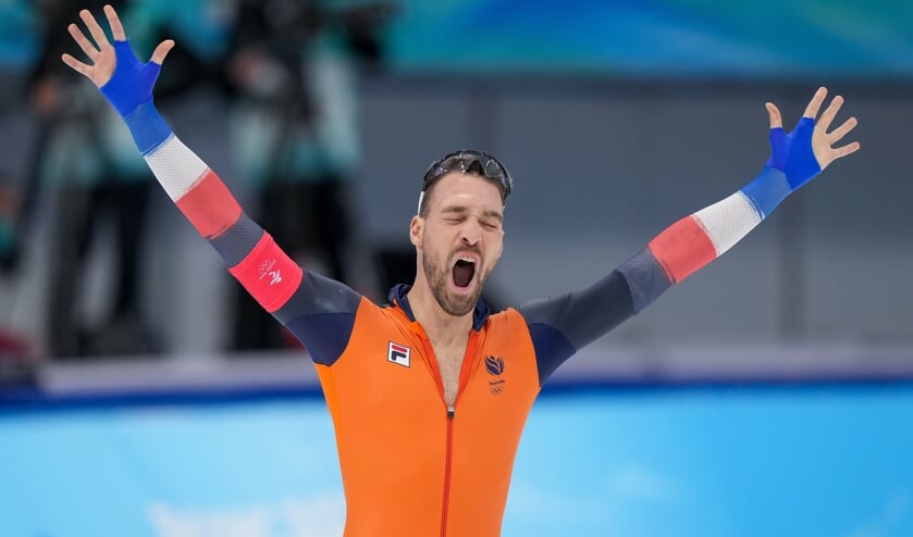 <p>Kjeld Nuis juicht en weet het: ,,Dit kan hem weleens zijn.''</p>