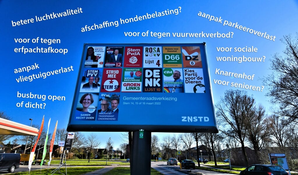 Veertien partijen doen in Zaanstad mee aan de gemeenteraadsverkiezing 2022. Wie pakt de winst?     