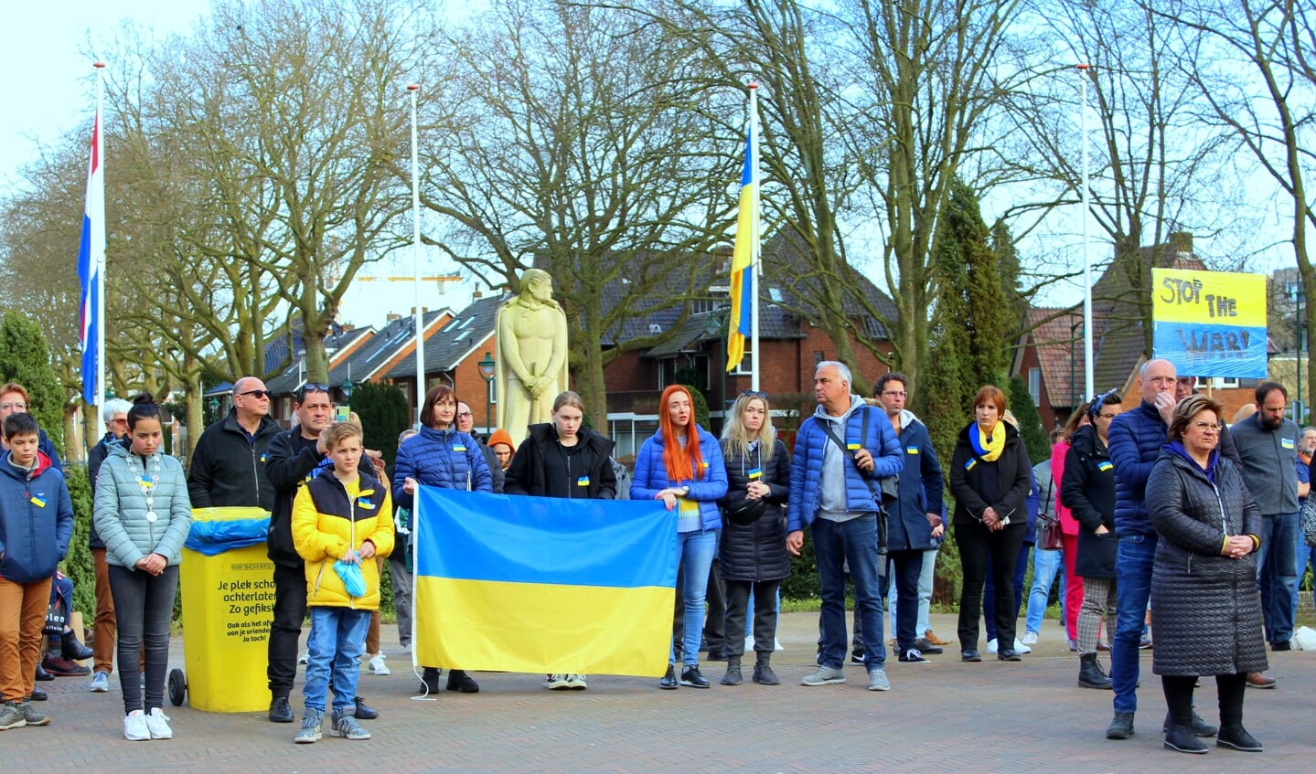 Steunbetuiging voor Oekraïne, vanuit het publiek.