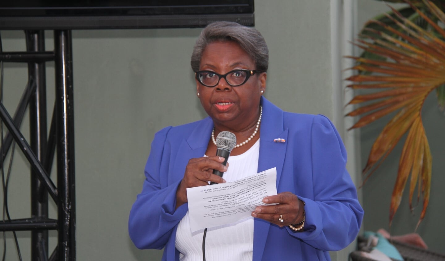 Ruth Groenewoud: 'Het geslaagde bezoek aan de Antillen geeft ons moed om dit jaar nog eens zeven containers met schoolmateriaal te verschepen.'