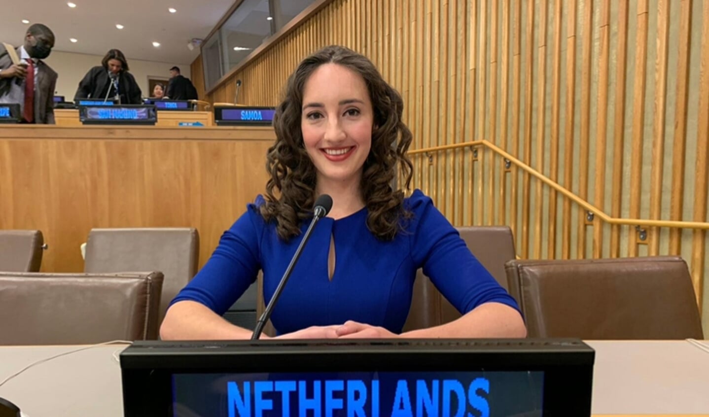 Laura bij de Verenigde Naties.