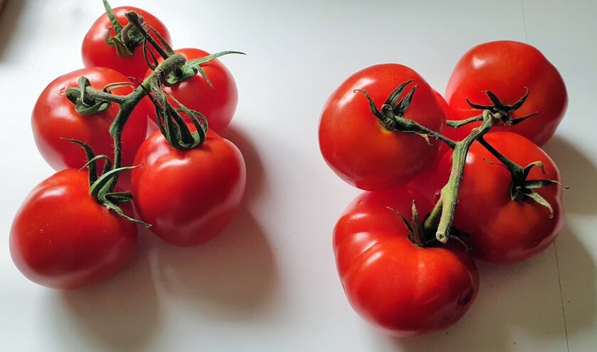 Links de supermarkt tomaat, recht de Buurderij versie bomvol smaak  