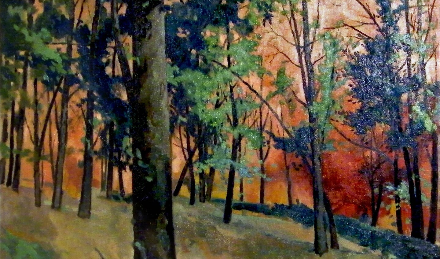 Peter Teeling, Okergroeve, Rousillon (1978), olieverf op doek, 80x 95 x 3 cm