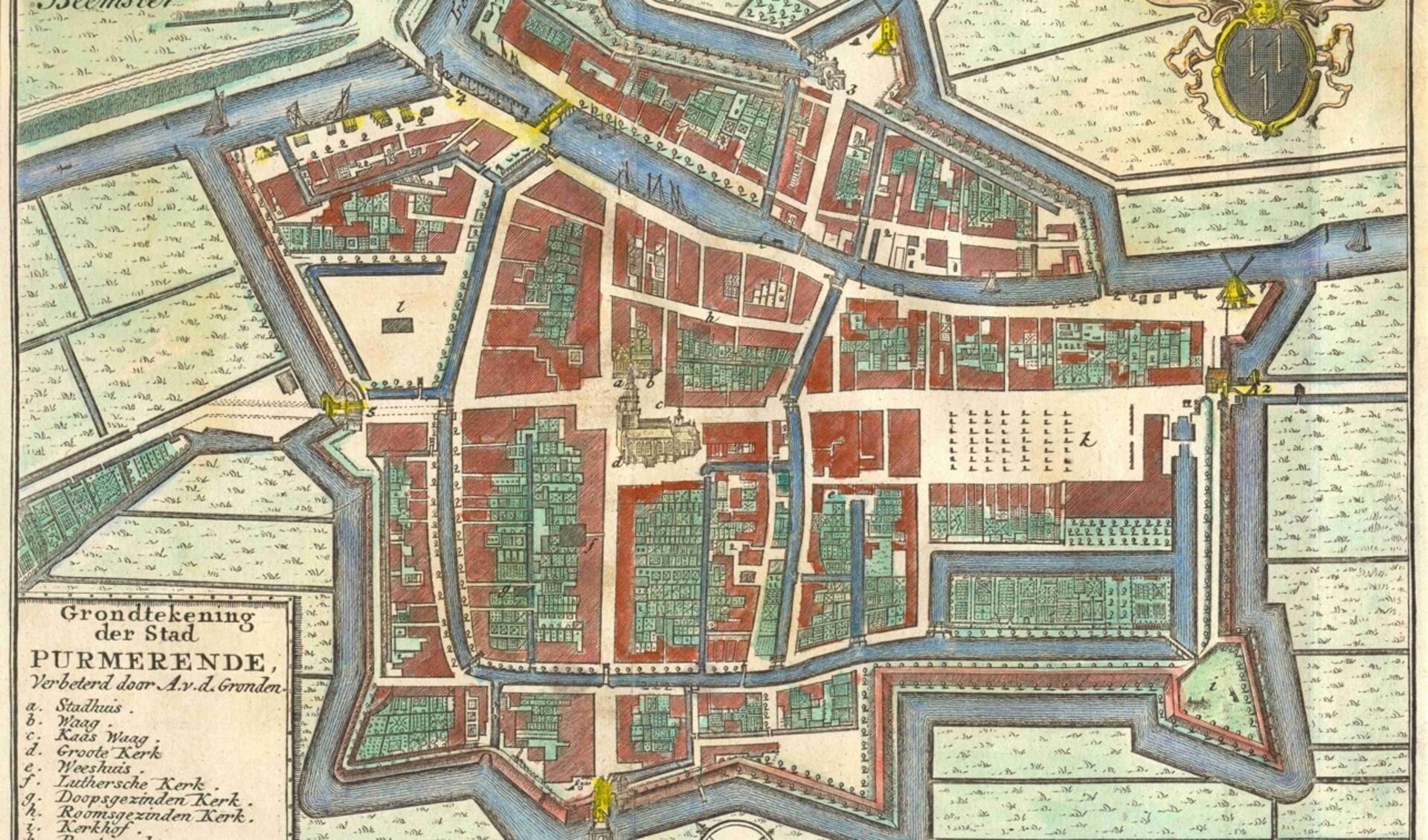 De kaart van Purmerend rond 1574.