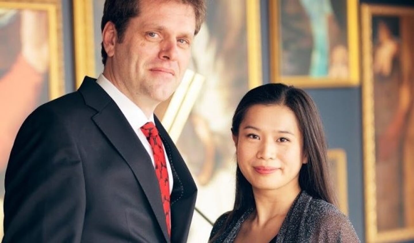 Klavecinist/fortepianist Pieter-Jan Belder en barokvioliste Rie Kimura.