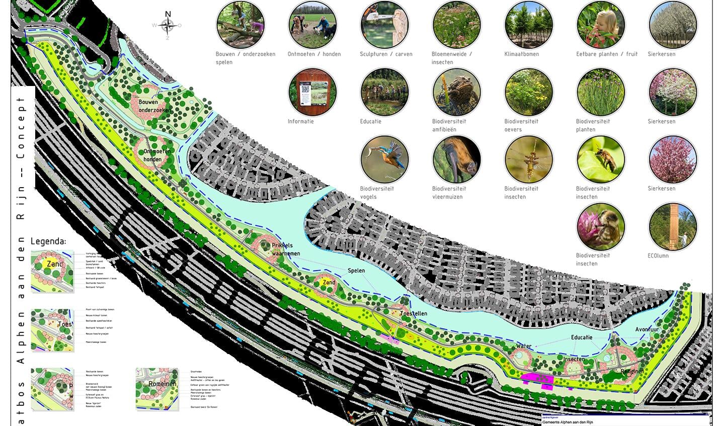 Het conceptplan van de gemeente Alphen.