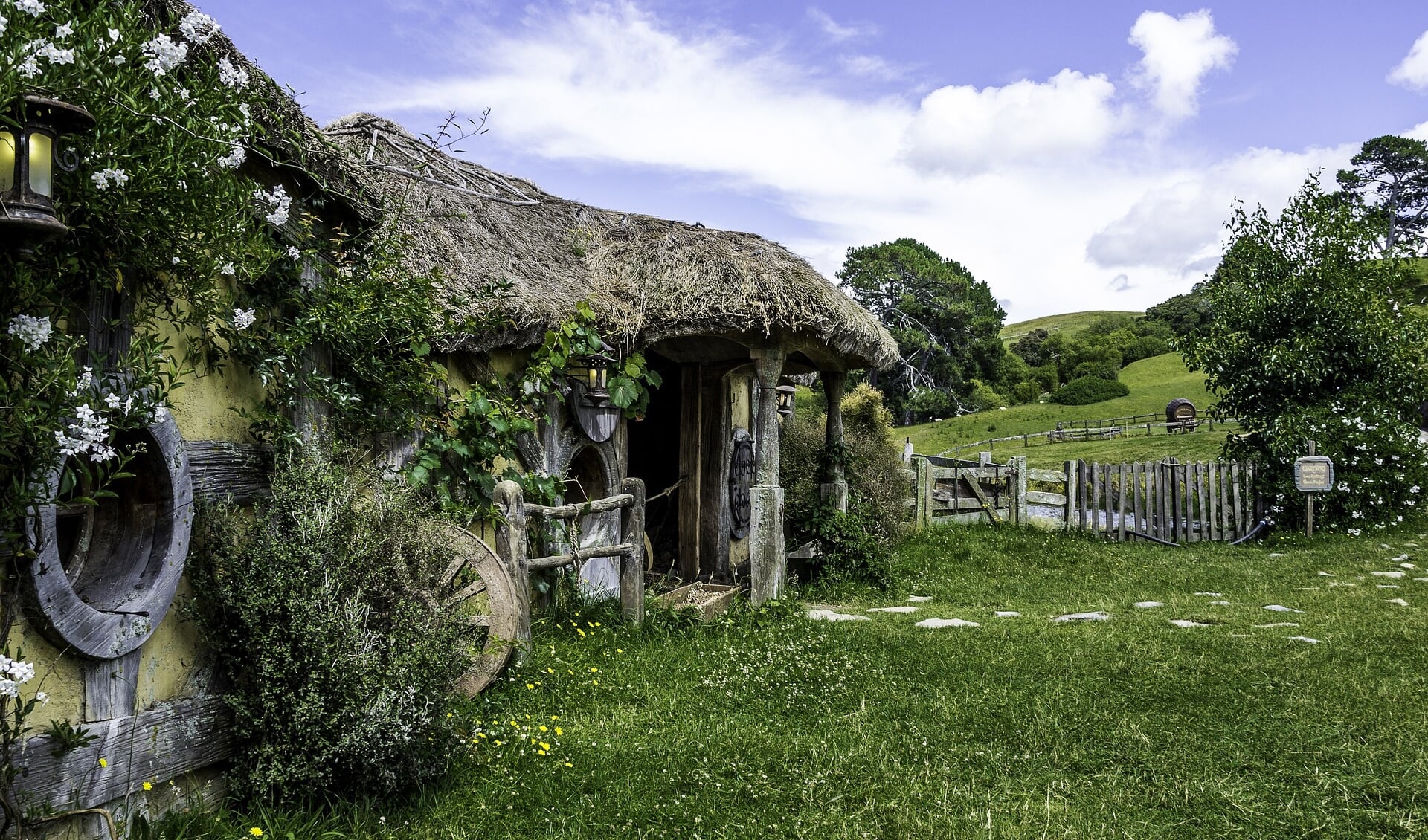 Het Hobbit-landschap in Nieuw-Zeeland.
