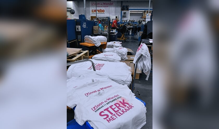 De Carebo drukkerij lag begin deze week nog vol t-shirts die bedrukt moesten worden voor komende weekend...  
