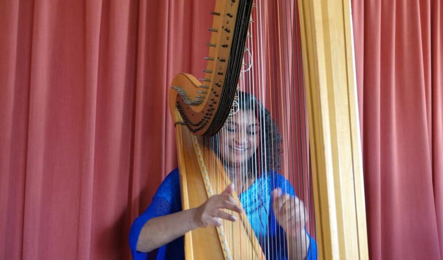 Anita Ramphal verzorgt 2 oktober een harpconcert in de Lutherse Kerk.