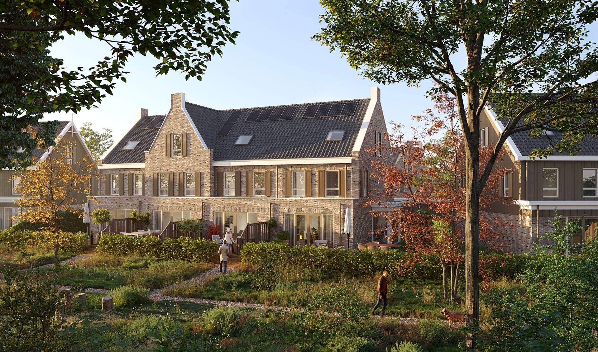 De woningen worden in een parkachtige omgeving gebouwd.