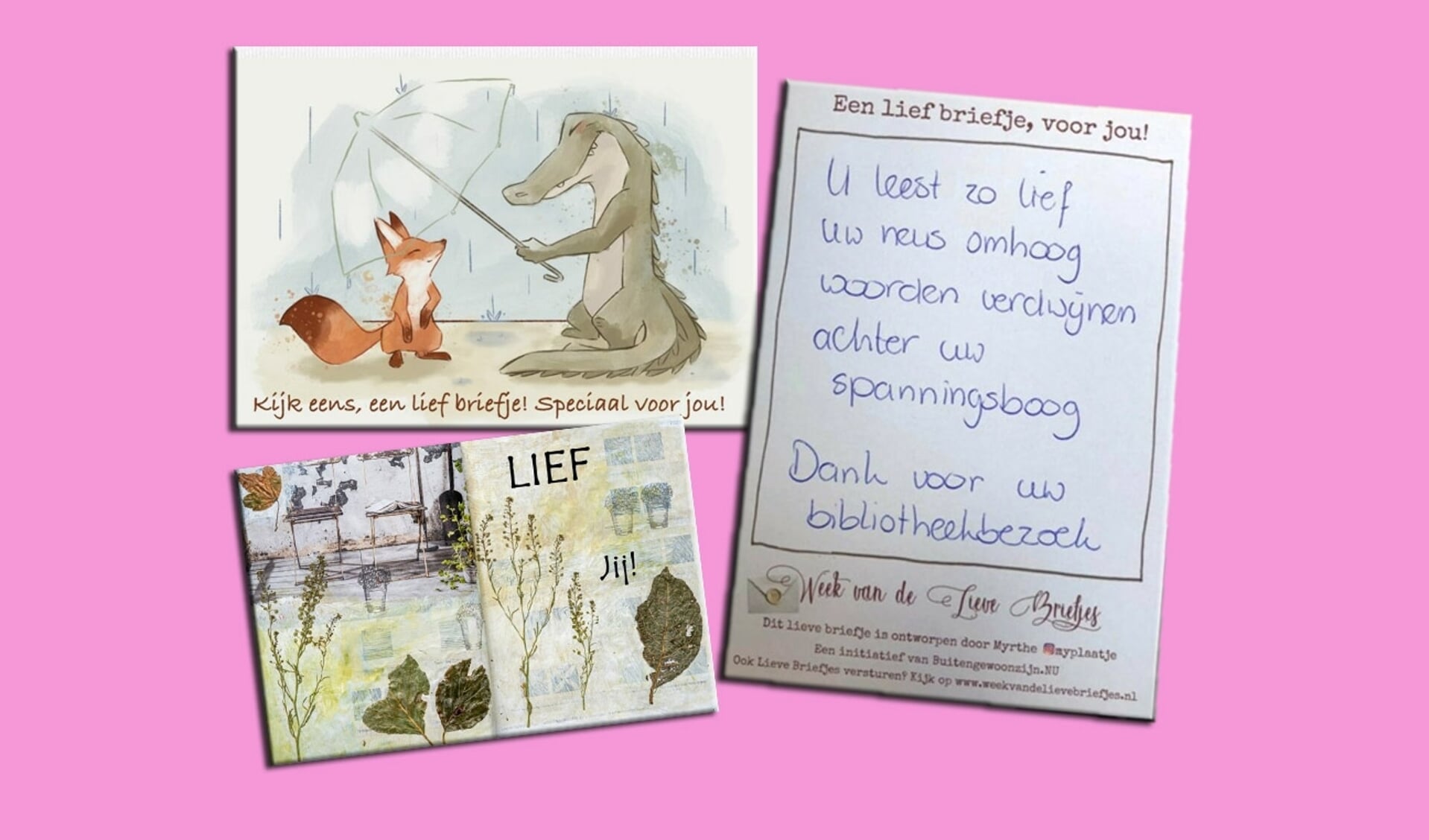 De tekening van de vos en krokodil is van Autumn van Grol, het herfstontwerp is van Janet Baas.   