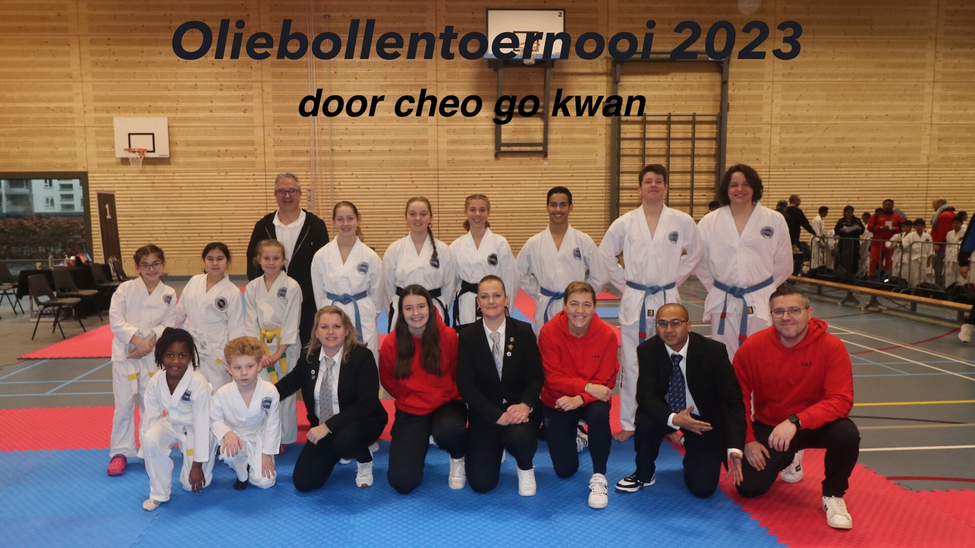 Deelnemers van de Taekwondo Academie Schiedam aan het oliebollentoernooi in Rotterdam
