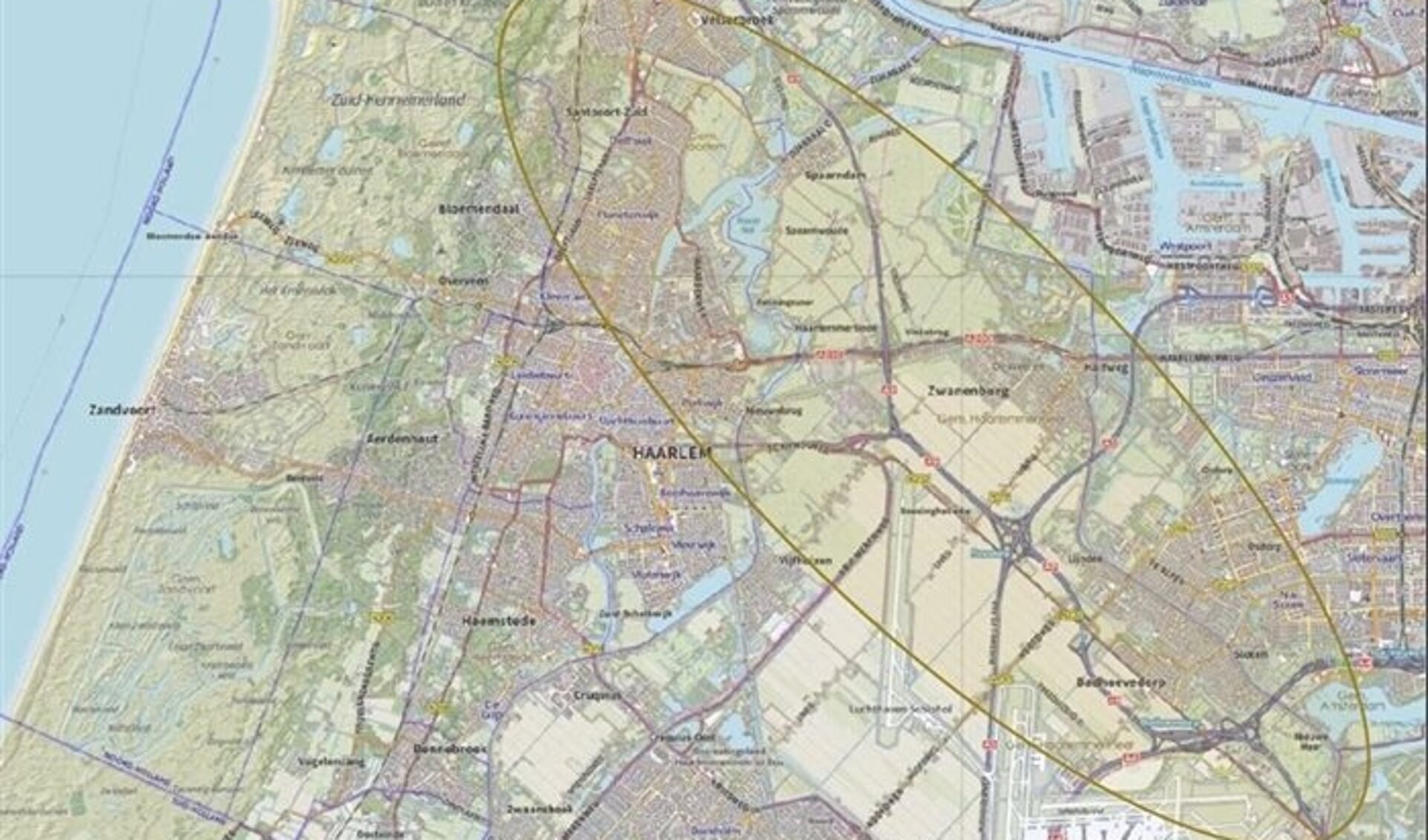 Het zoekgebied ligt tussen Haarlem en Amsterdam-West.