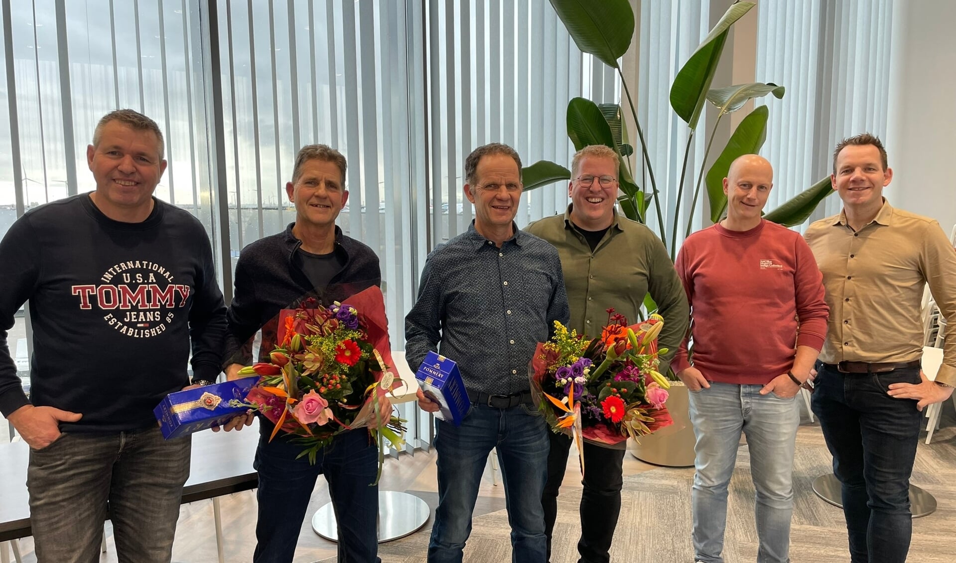 Van links naar rechts: Jack Groenewegen (vz), Aad Groenewegen, Niek Groenewegen, Tom Zwinkels, Stefan Oussoren en Stefan van Vliet. 