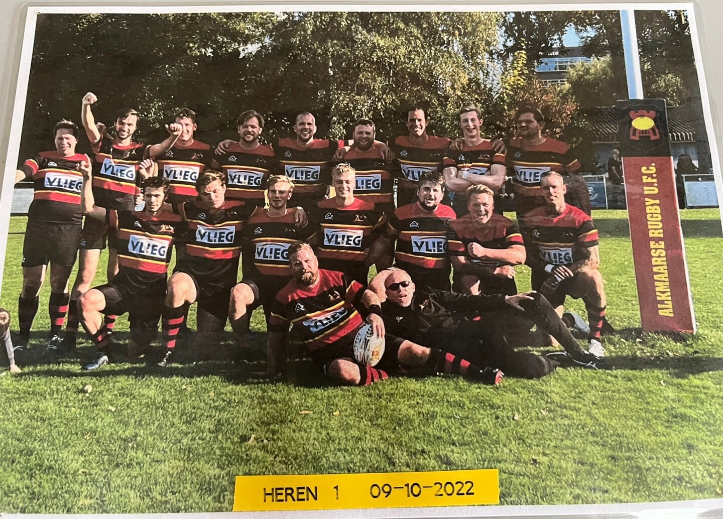 Eerste team Alkmaarse Rugby Club. Rugby wint steeds meer aan terrein in Nederland.