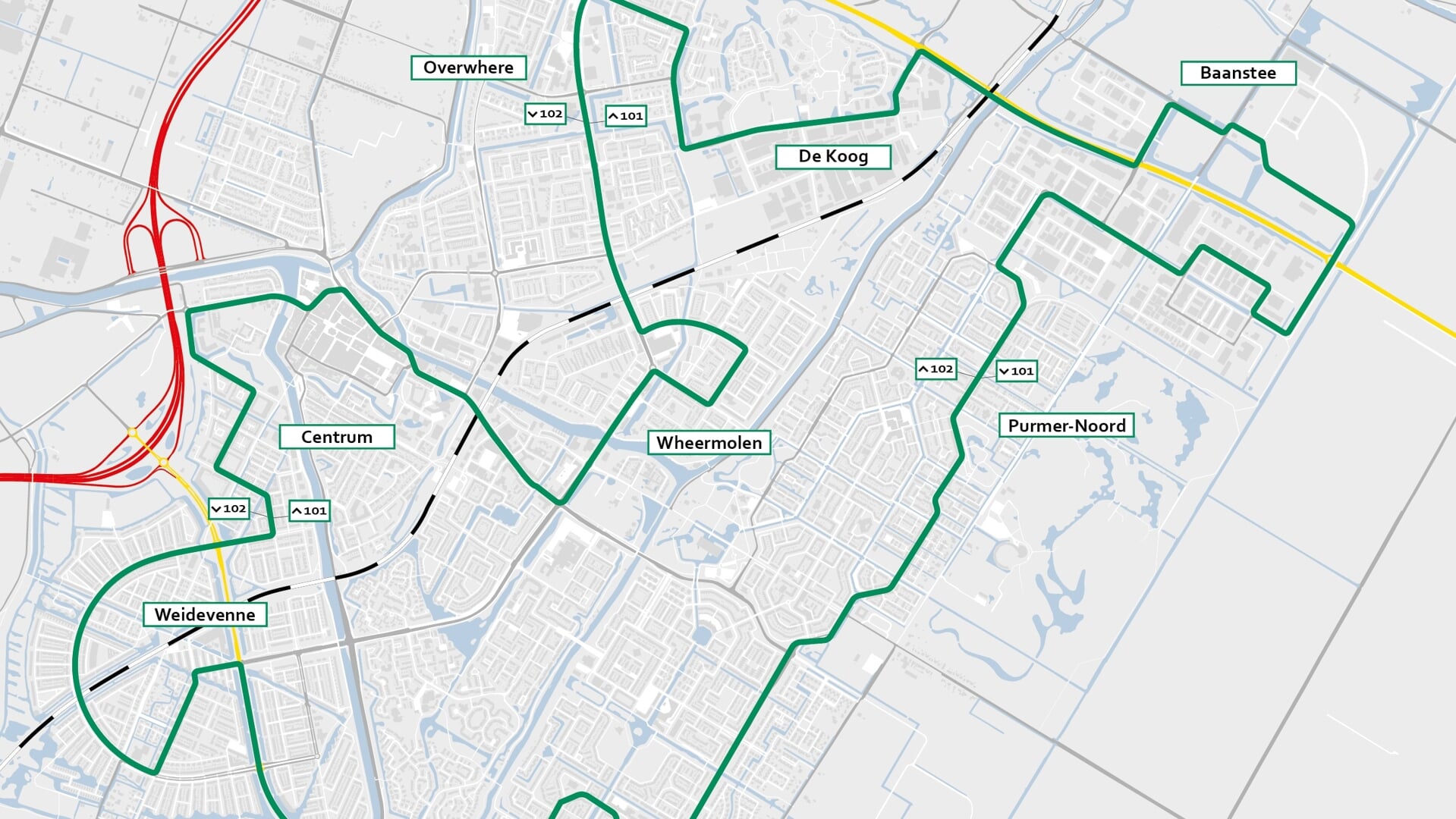 De nieuwe ringlijnen tussen de binnenstad en de wijken.