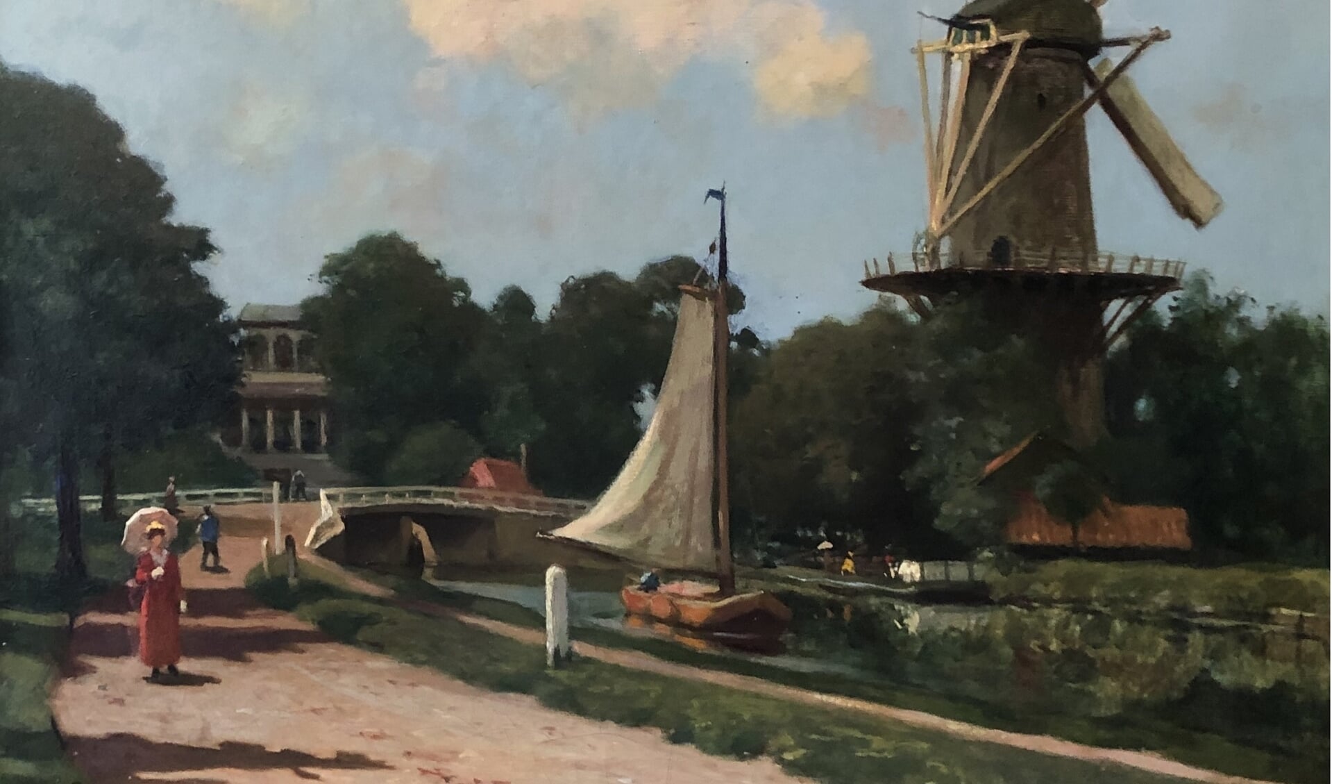 Schilderij van de Hoornbrug, ca. 1892 van Rijswijkse schilder Otto Gustav Adolf Kriens. Met dank aan Martin Hakkaart. 