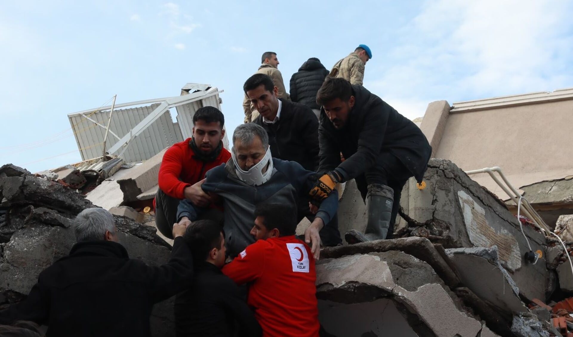 Getroffen gebieden door de aardbeving in Turkije en Syrië. 