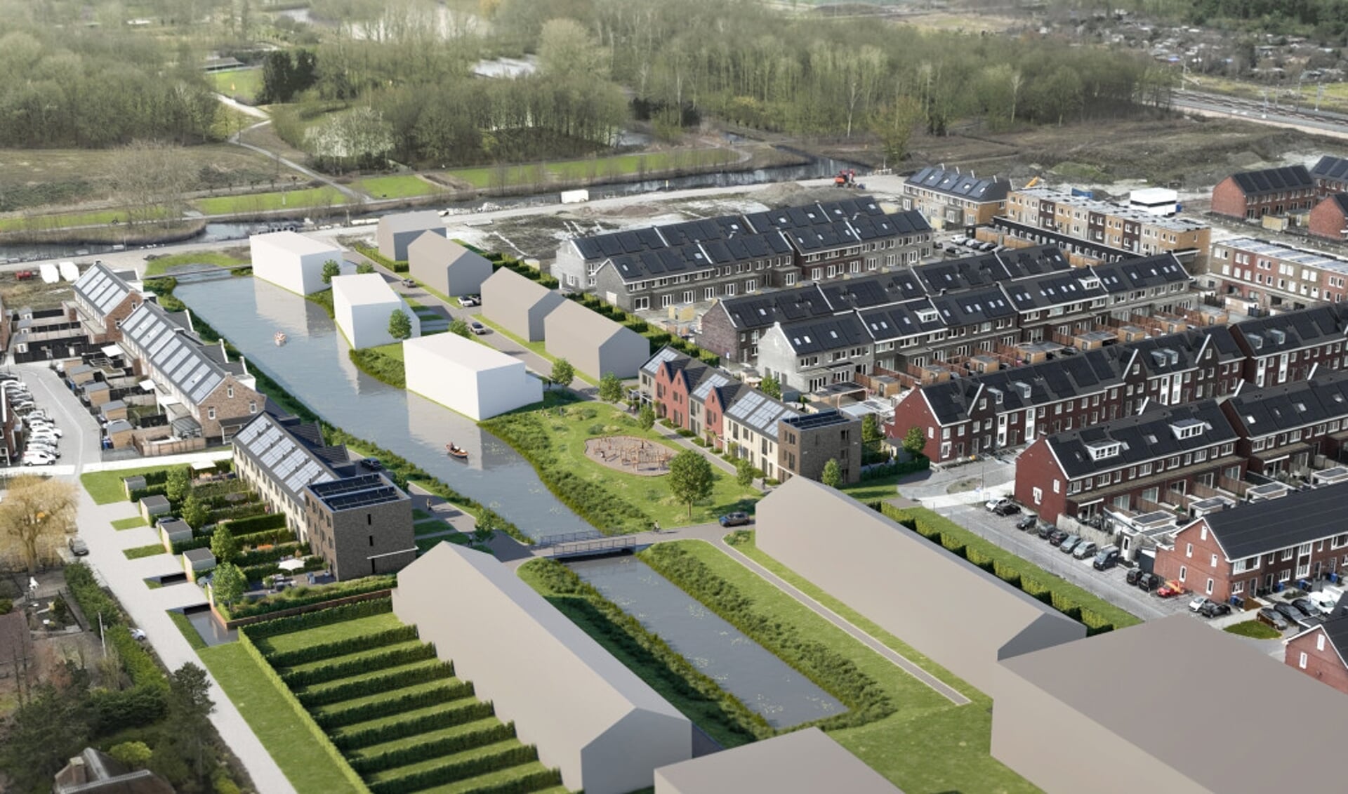 Een indruk van de ligging van de nieuwe eengezinswoningen 'Parels in het groen' in RijswijkBuiten.