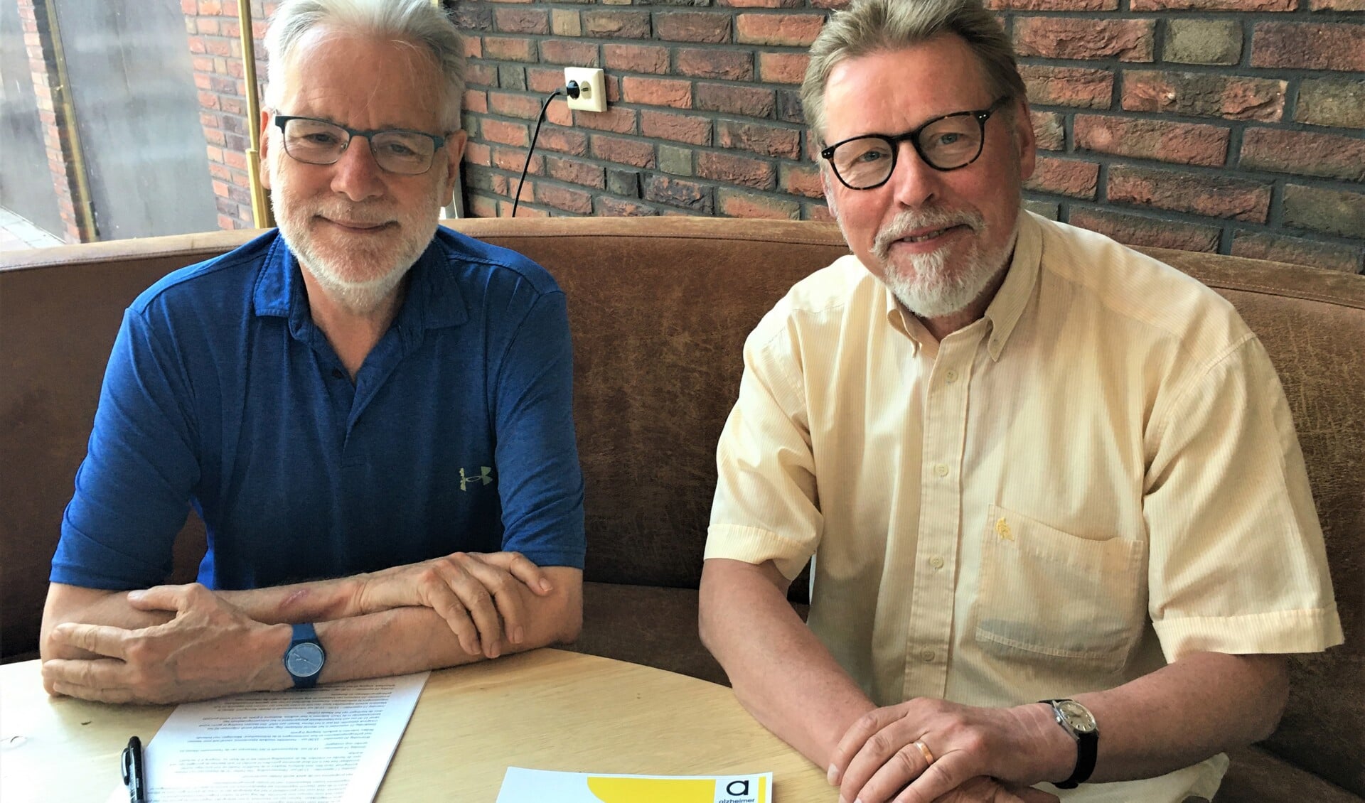 Johan Sevenhuijsen en René Eijsink Smeets zijn nu al druk in de weer met de voorbereidingen van de Alzheimerweek (17-24 september).