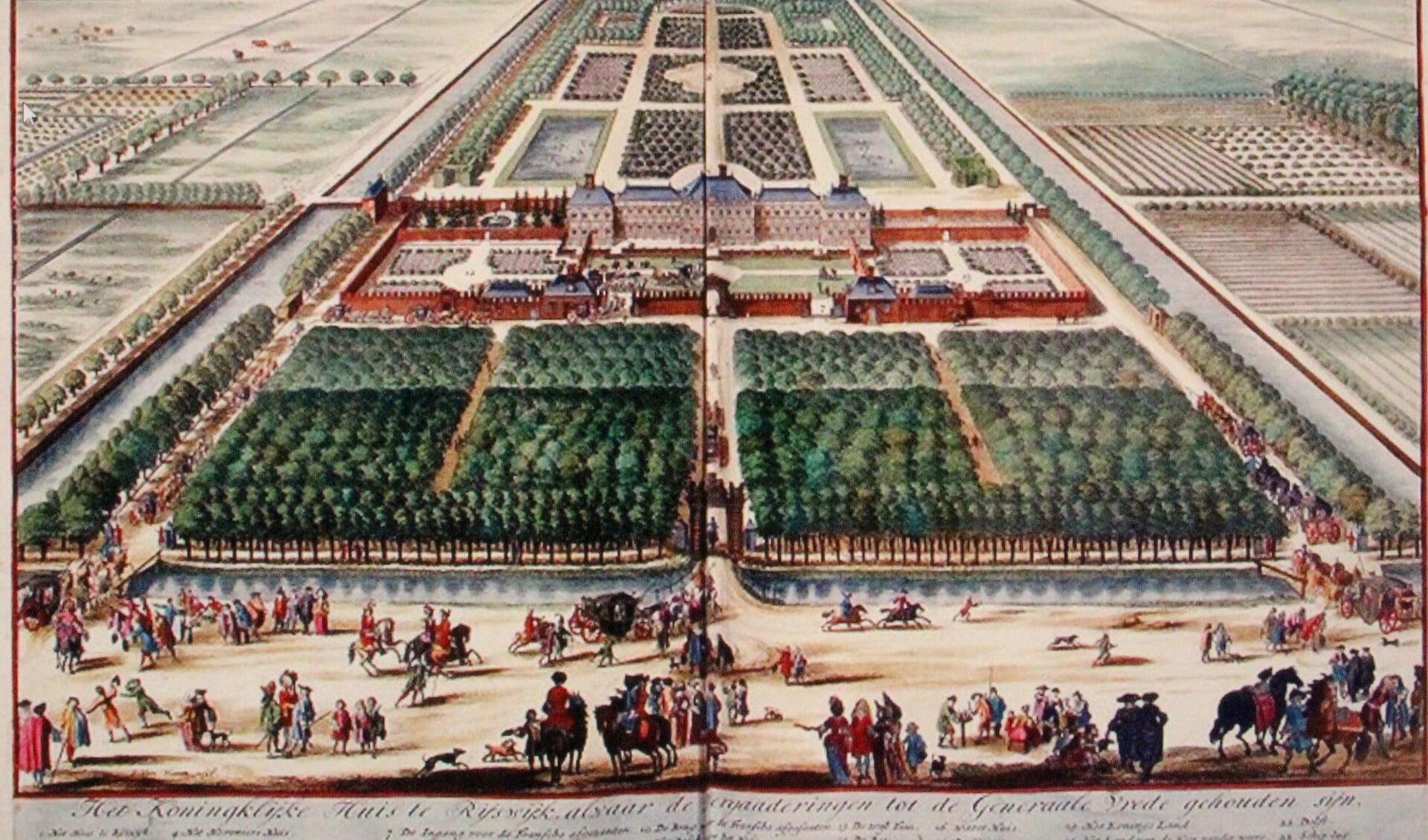 Het Huis ter Nieuburch. De Fransen kregen de westelijke vleugel van het paleis tot hun beschikking. De bondgenoten van de coalitie werden in de oostelijke vleugel ondergebracht.