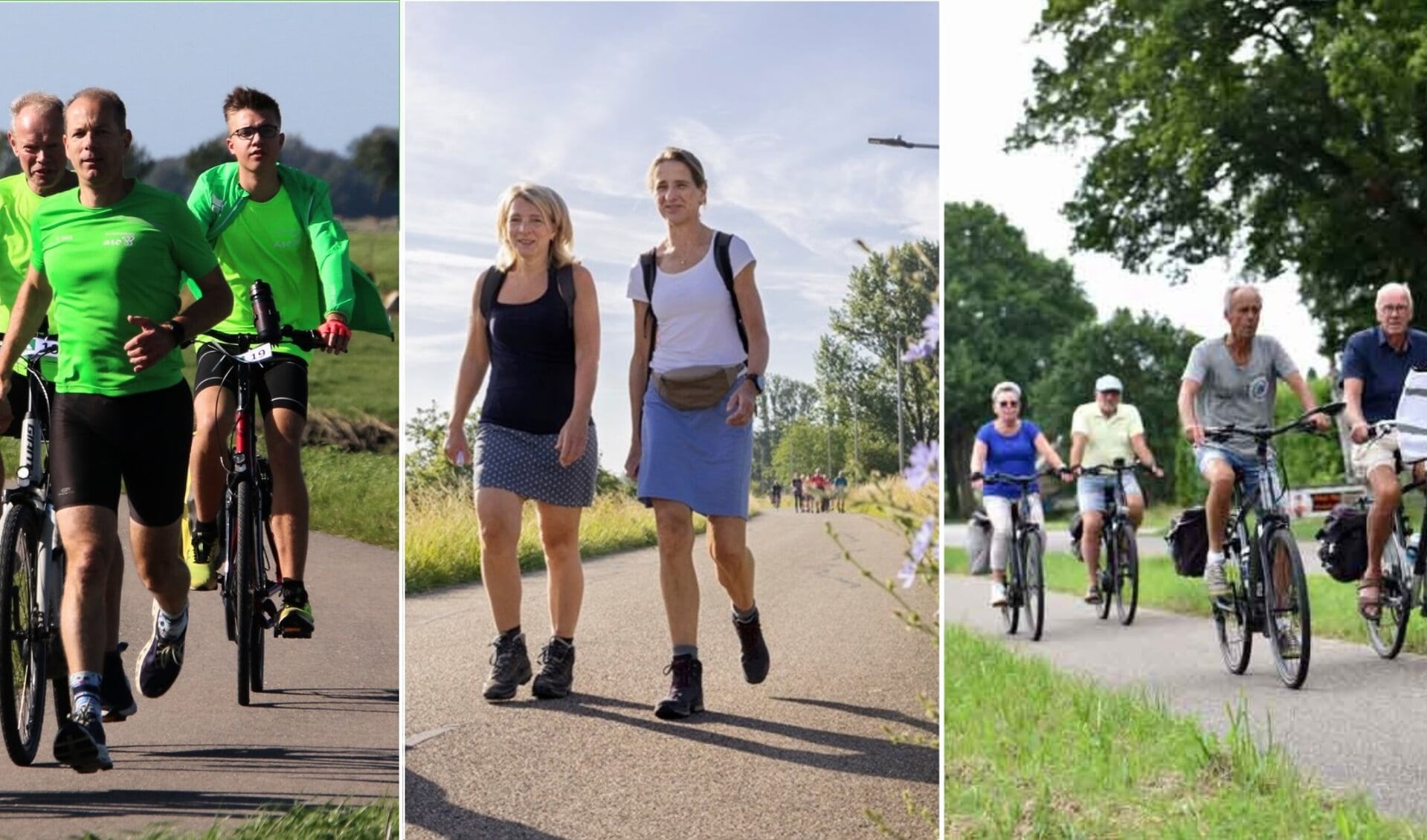 Fietsen, wandelen of estafette?