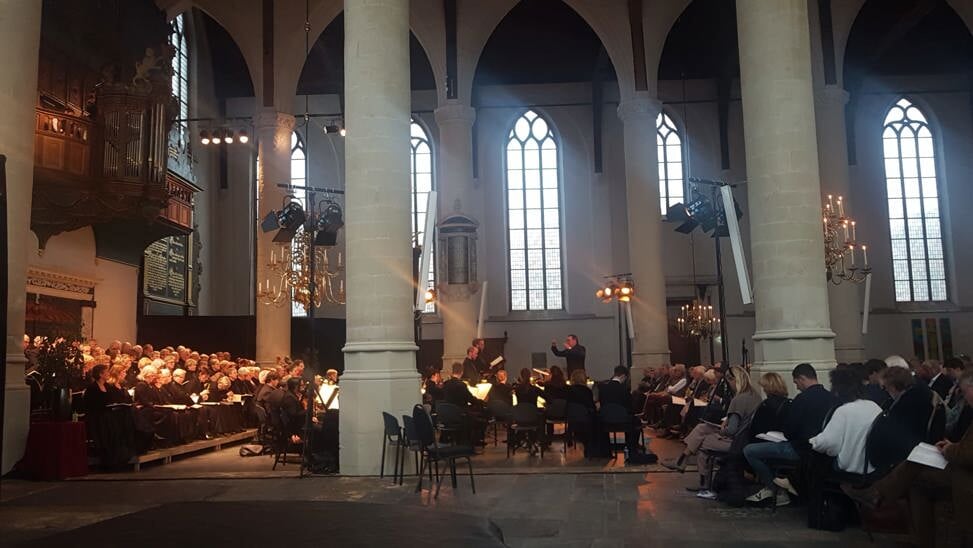 Uitvoering van de Matthäus Passion in de Grote Kerk in Schiedam.