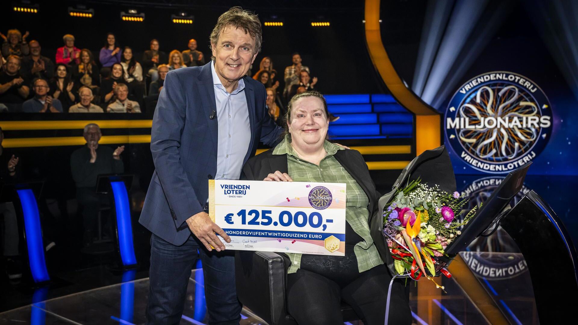 Een van de hoogste bedragen ooit: 125.000 euro voor Marjolein uit Rijswijk bij VriendenLoterij Miljonairs