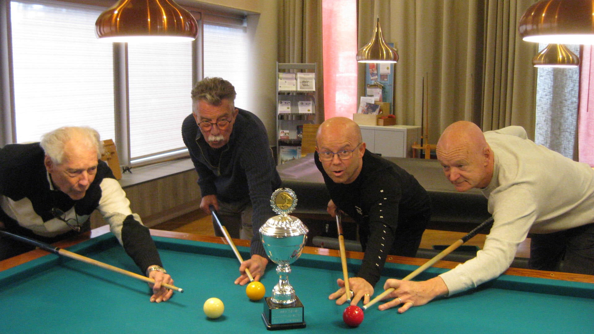 Van links naar rechts: Freek Broertjes, Gerard Sant, Giuseppe Massidda en Mike Bergwerf.