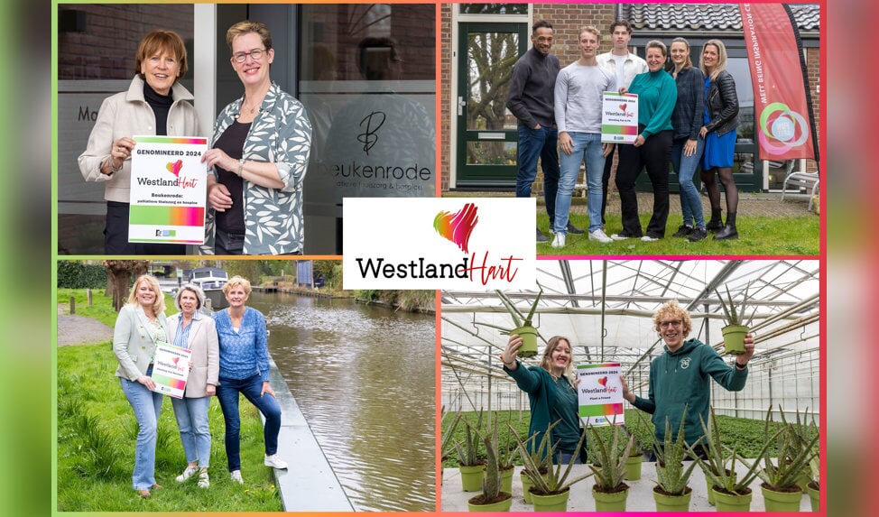V.l.n.r.: Beukenrode palliatieve zorg & hospice, Stichting Fun en Fit Heenweg, Stichting ALS Westland en Plant a friend. 