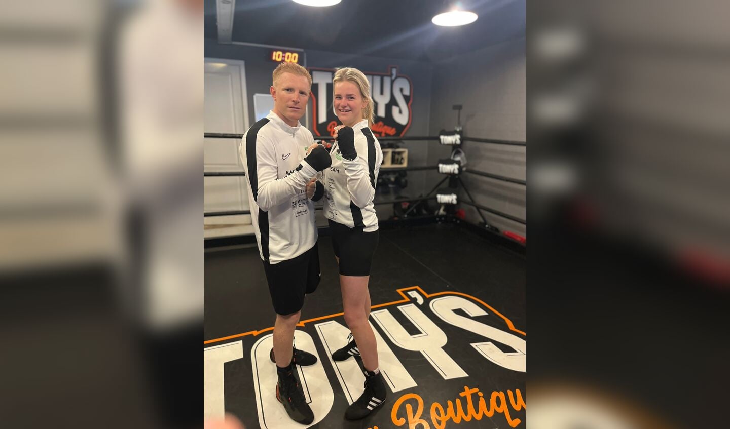 Jill en Thom tijdens de zondag-training in Tony’s Boxing Boutique.