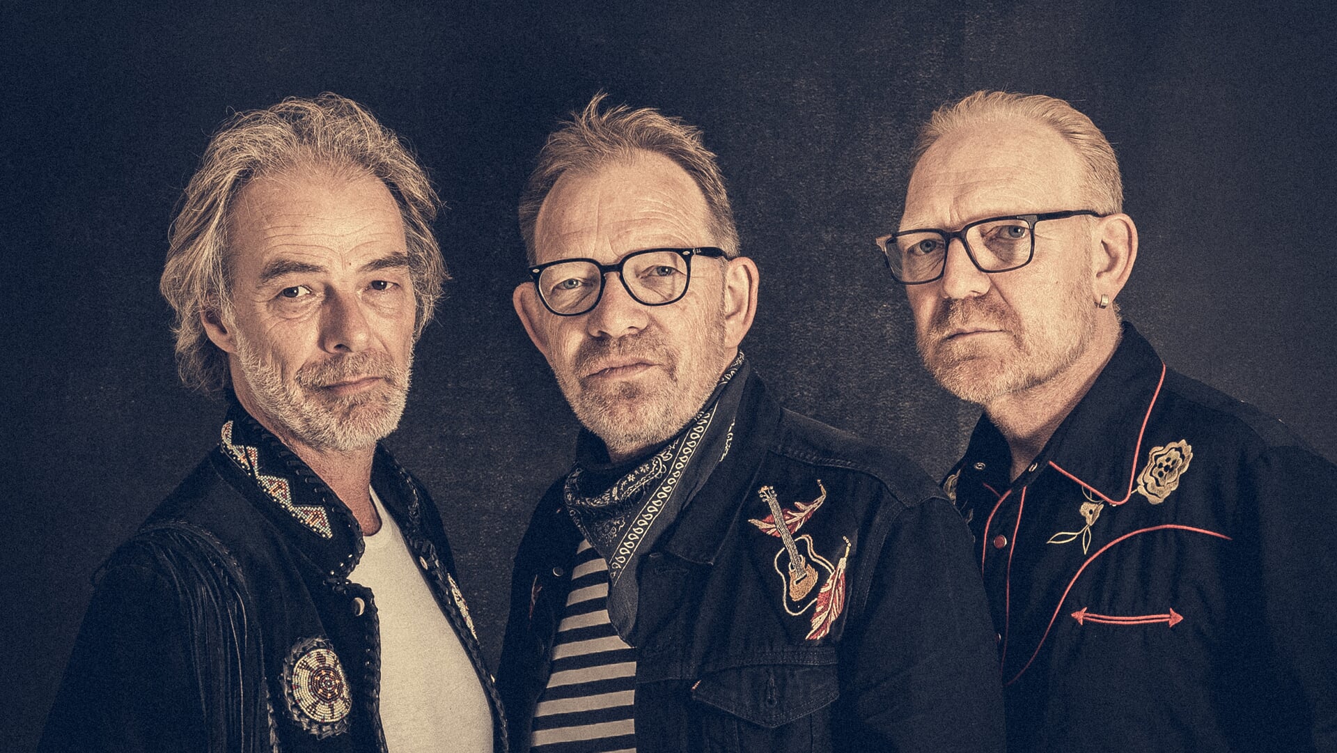 Skotwal met Theo de Jong (l), Theo Dronkert (m) en Wigert Dronkert staat vrijdag 23 mei in Cool. Na dat optreden laat de band zich voorlopig niet zien.