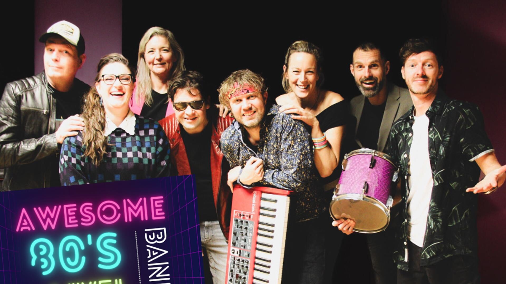 De Awesome 80's Live!-band bestaat uit acht ervaren muzikanten uit de regio