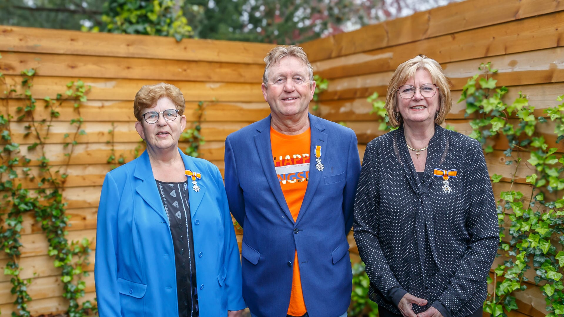 Krijnie van der Sluis, Ton de Groot en Fanny Zuur zijn op Koningsdag benoemd tot Lid in de Orde van Oranje Nassau.