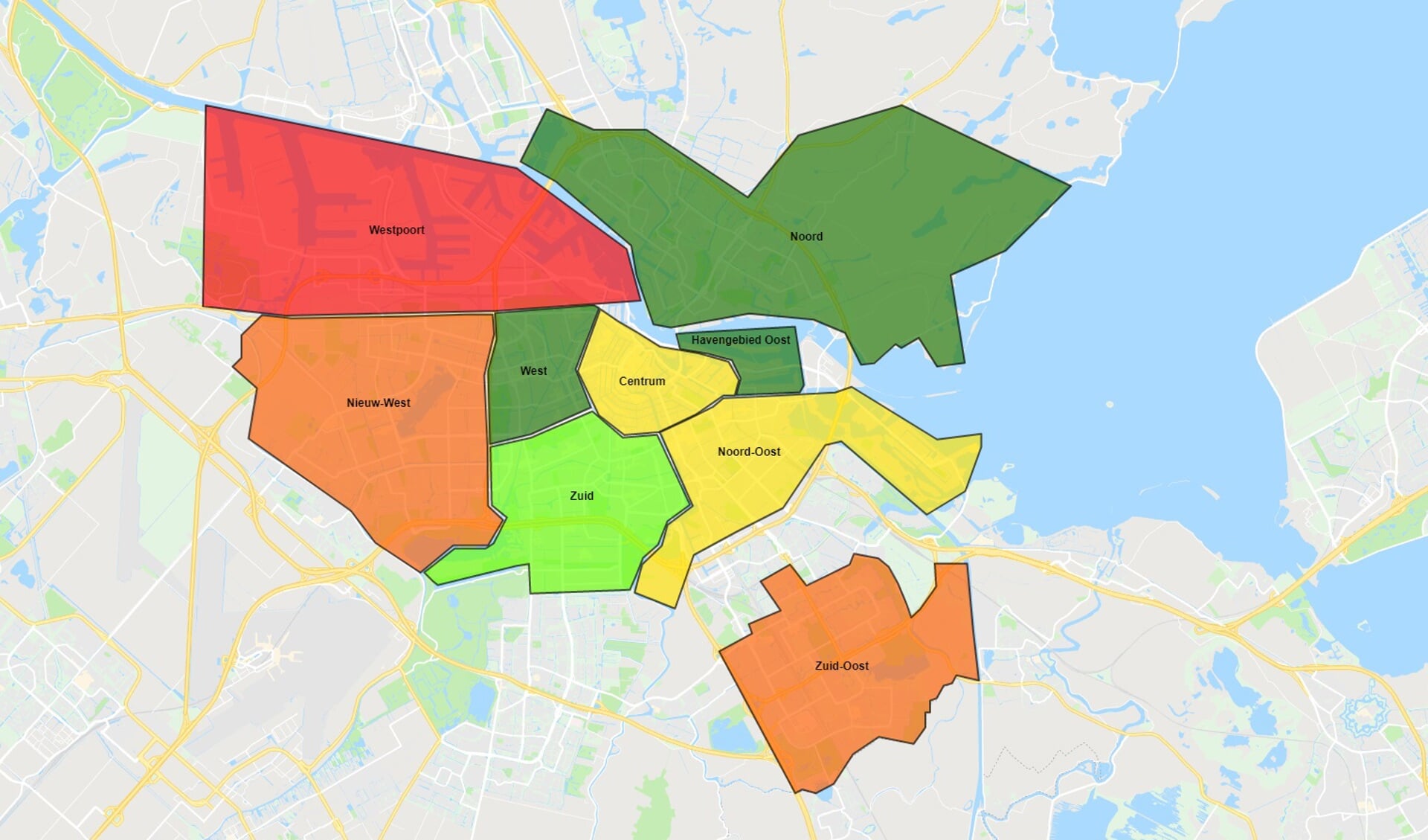 Op basis van de cijfers van Drimble en Politie.nl is er geanalyseerd hoe veilig de Amsterdamse buurten zijn. Valt een stadsdeel in de Rode zone? Dat betekent dat er veel ingebroken wordt in deze buurt. Valt een stadsdeel in de groene zone? Dat betekent dat deze buurt veilig is en dat er weinig word
