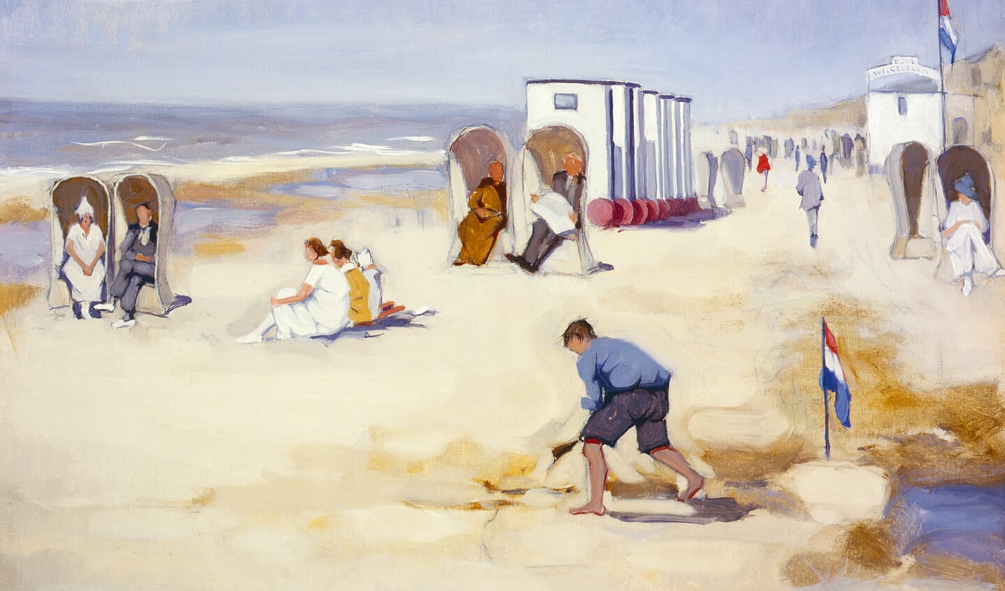 ‘Naar het strand’ 1924. Roeland Koning: olieverf 48,3  x  64 cm. Eigenaar onbekend ( Foto Simonis & Buunk, Ede).  