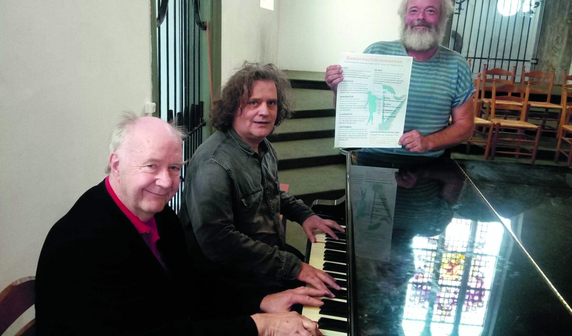 Bert Kisjes, Serge Héman en Jeroen Stam van de vereniging Grote Kerk Beverwijk. (Foto: Bos Media Services)