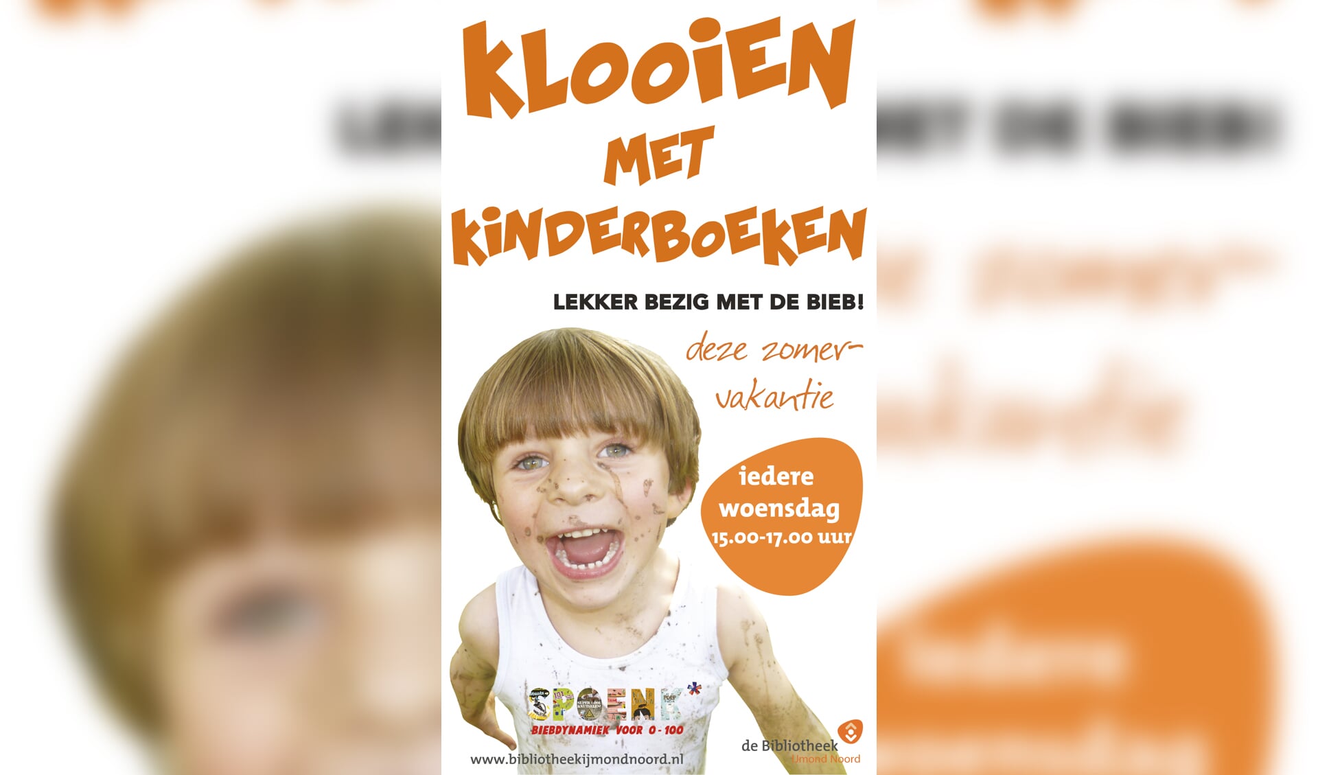 De poster van 'klooien met kinderboeken'. (foto aangeleverd)