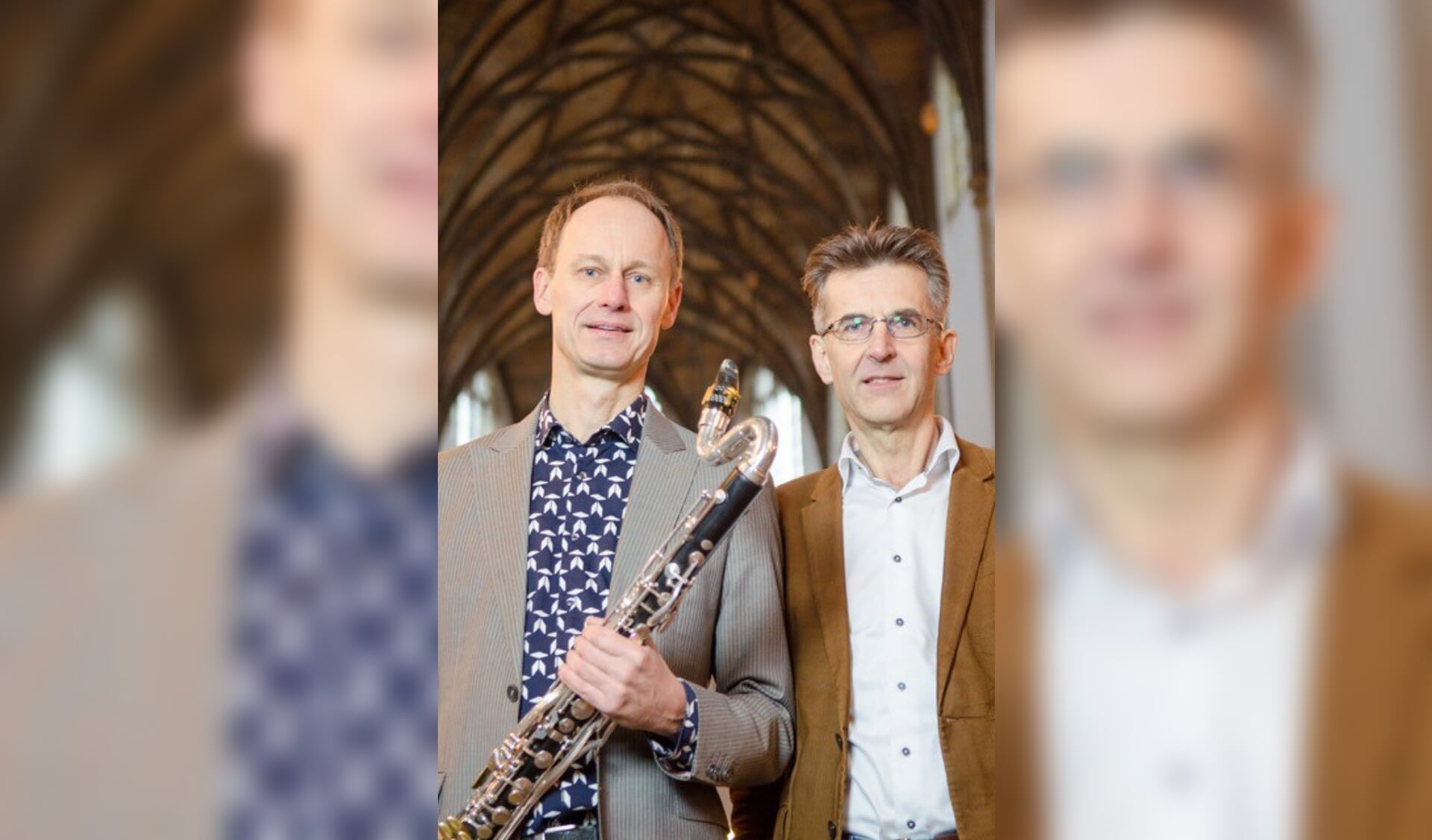 Basklarinettist Jelte Althuis (links) en organist Henny Heikens (rechts). (Foto: Kogerkerk)