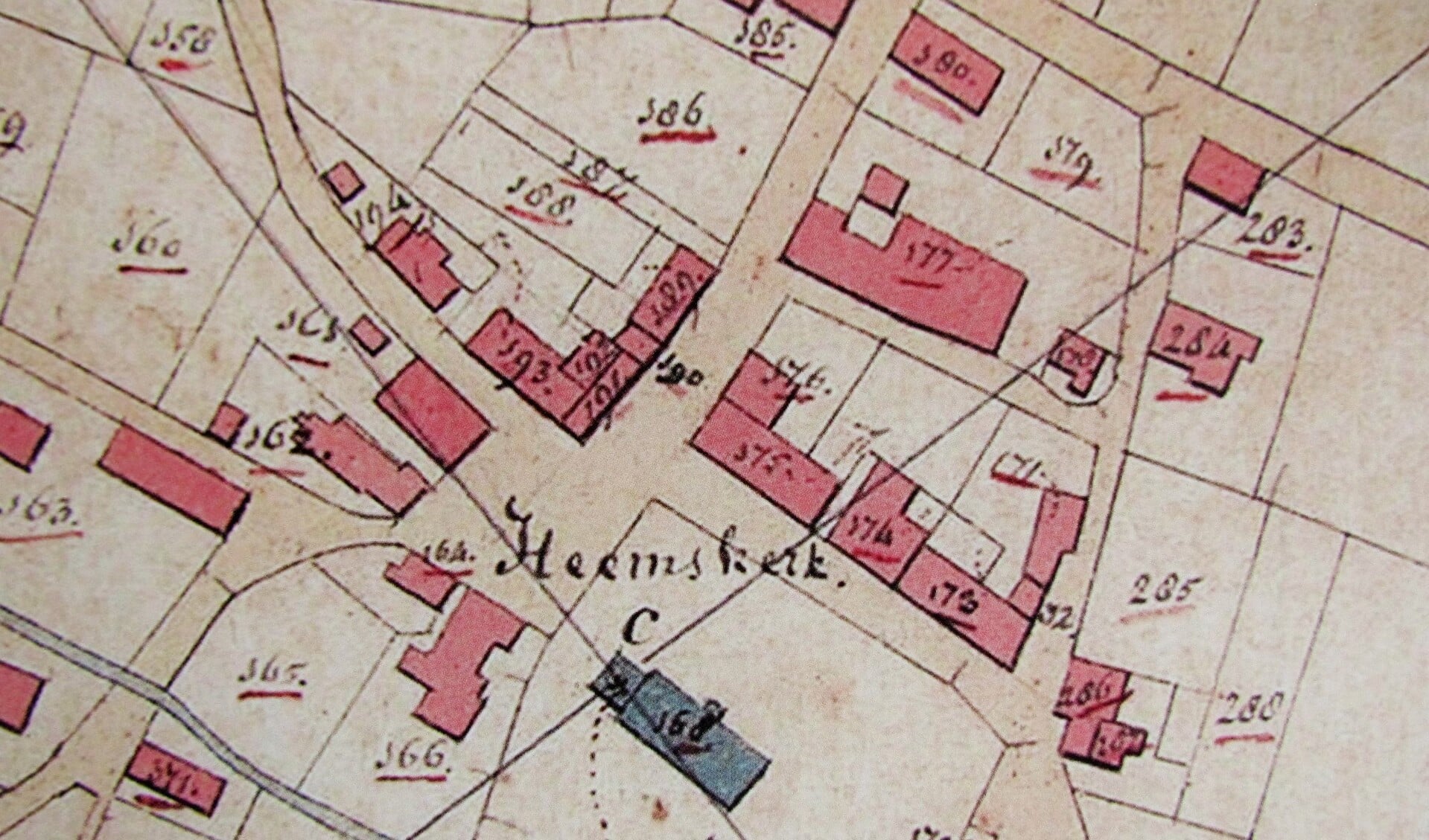 Een oude landkaart van Heemskerk. (FOTO: AANGELEVERD)