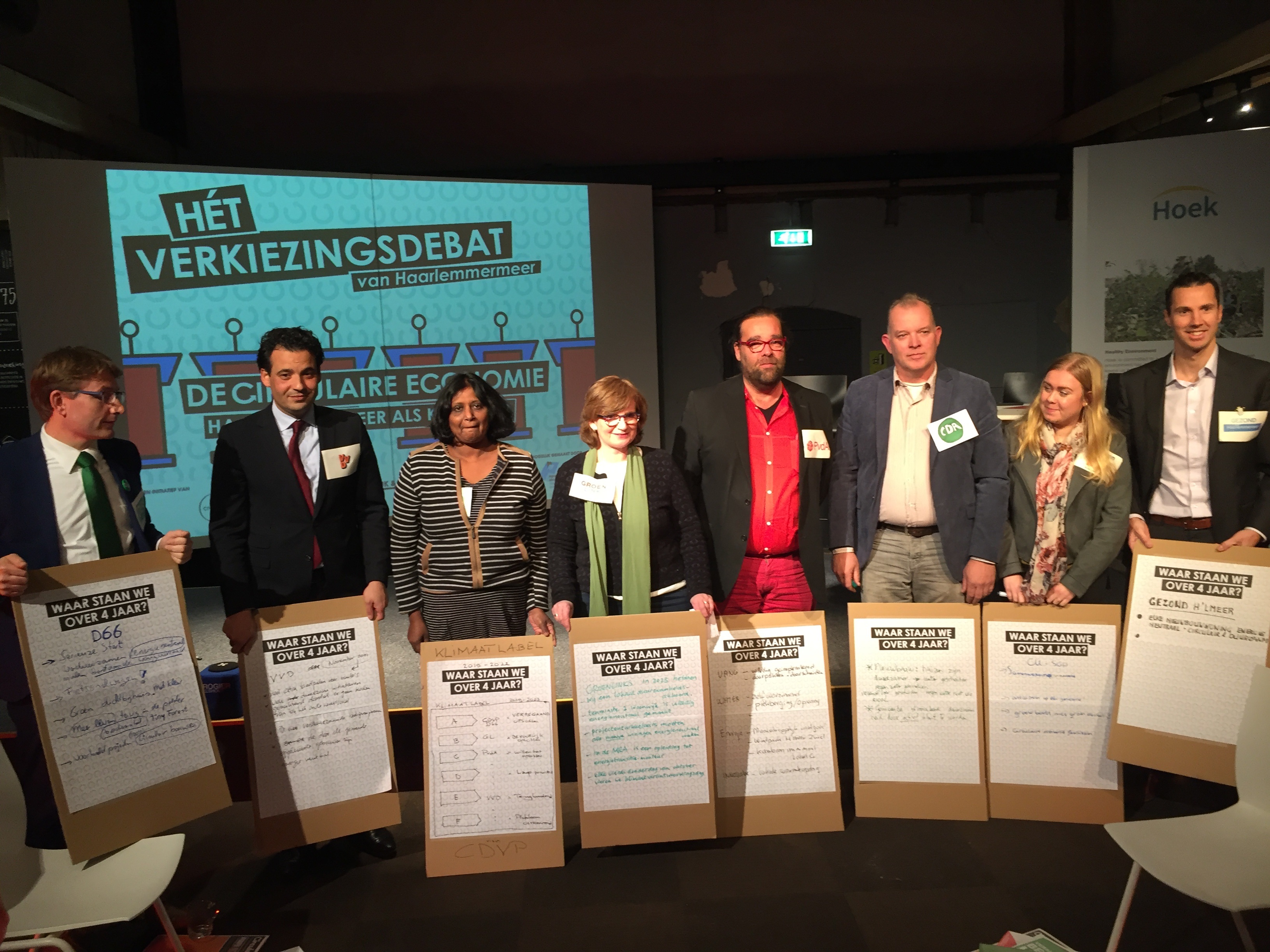 De lijsttrekkers van acht partijen. (foto aangeleverd)