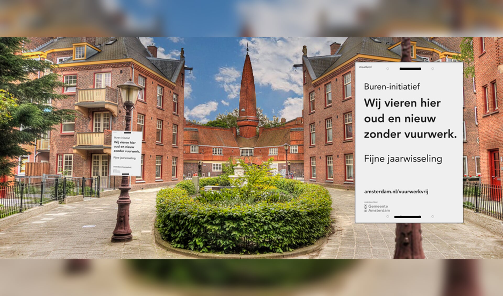 Bij de gemeente is een pakket te krijgen om aan te geven dat een straat of buurt met oud en nieuw vuurwerkvrij is. (Foto: gemeente Amsterdam)