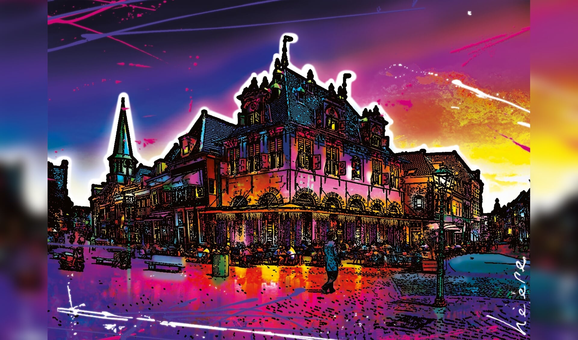 Kleurrijk stadsgezicht Hoorn door Raymond Heere. (Afbeelding aangeleverd)