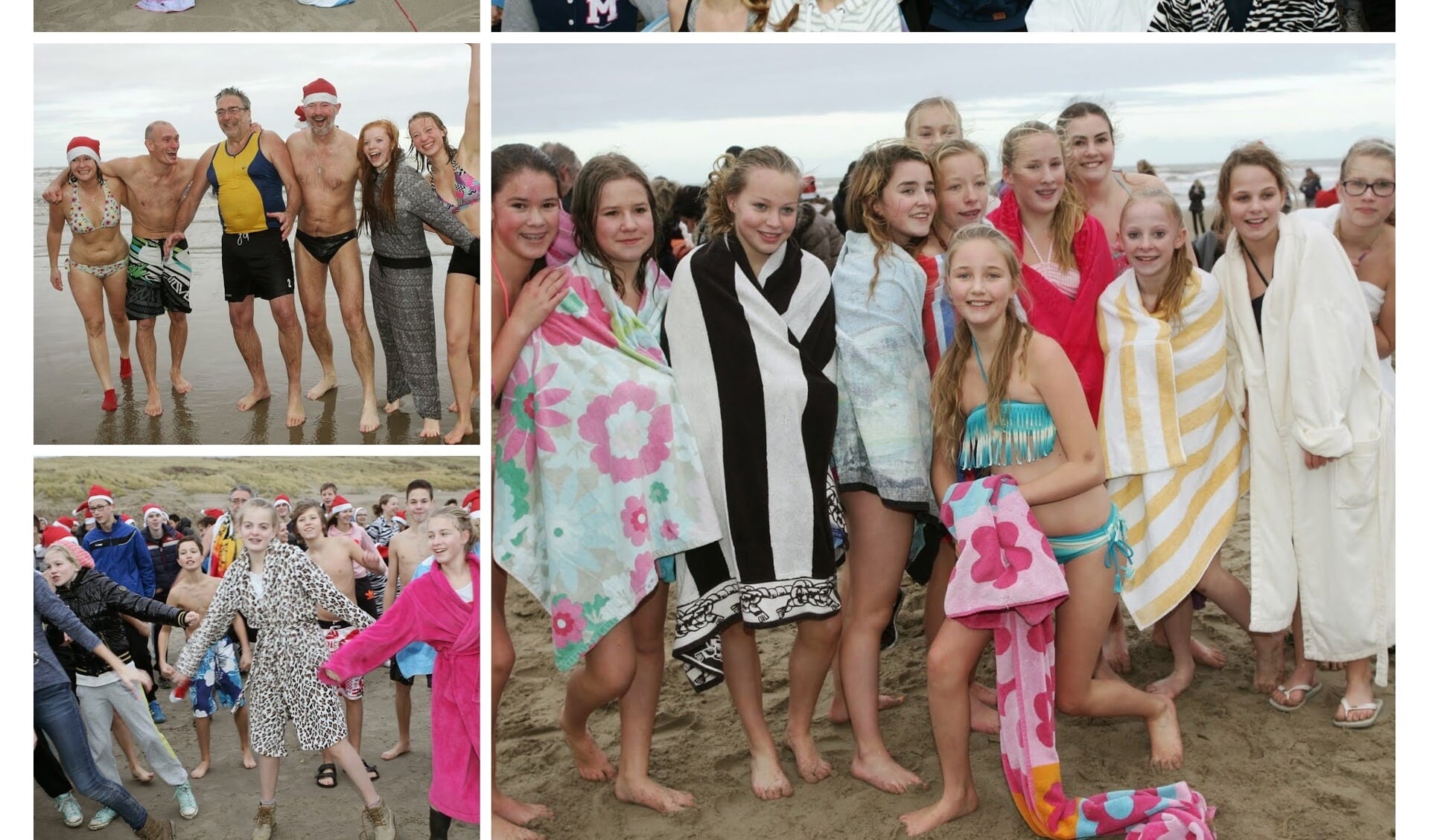 De Nieuwjaarsduik van Wijk aan Zee trekt jaarlijks veel deelnemers naar het strand. (Archieffoto's: Leo Tillmans)