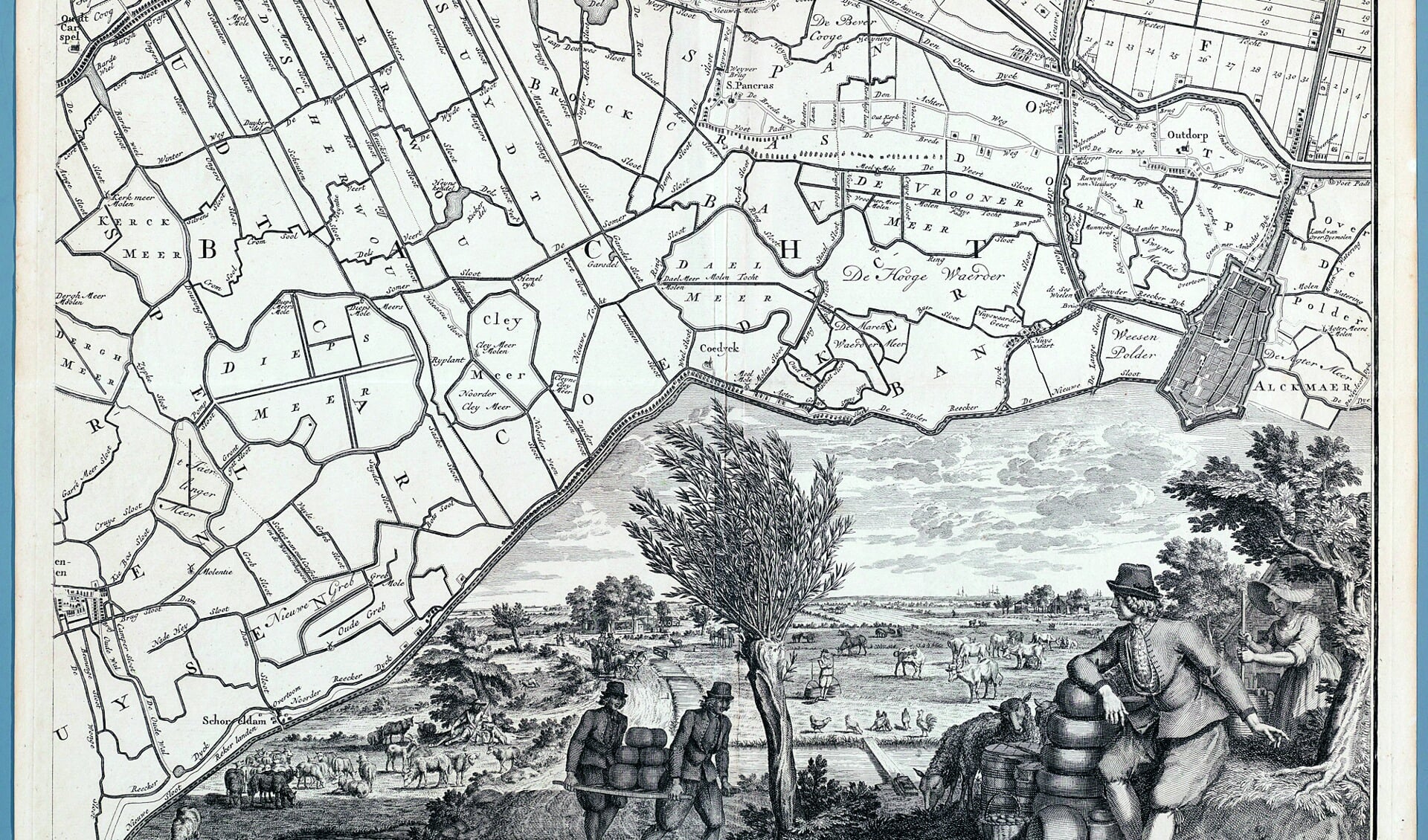 De kaart uit 1730, vervaardigd door Hendrik de Leth.  (Foto: aangeleverd)