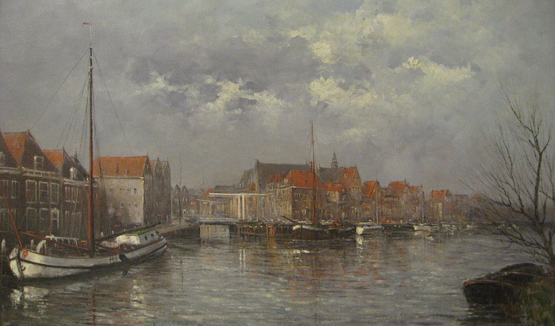 De Hoornse haven in olieverf gevat door Albert Wessels. Collectie echtpaar De Jong. (Afbeelding aangeleverd)         