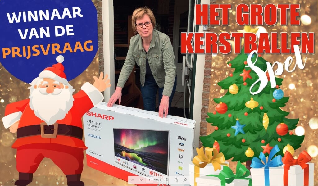 Anita uit Hippolytushoef is de gelukkige winnaar van de Sharp Ultra HD Smart TV.