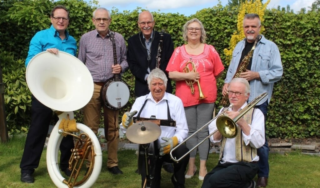 De Jan Rovers Jazzband, zaterdag te zien in Sint Pancras.